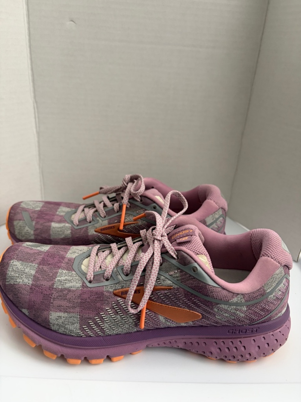 Brooks Women's Ghost Purple Pink Trail Running Shoes with Orange Accents